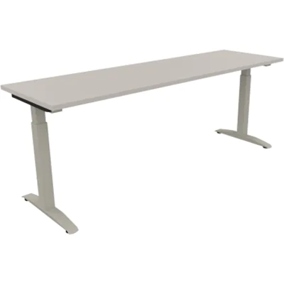 Schreibtisch Kufe Einzels. Quadrat B2000xT600xH650-850 si/Akazie hell