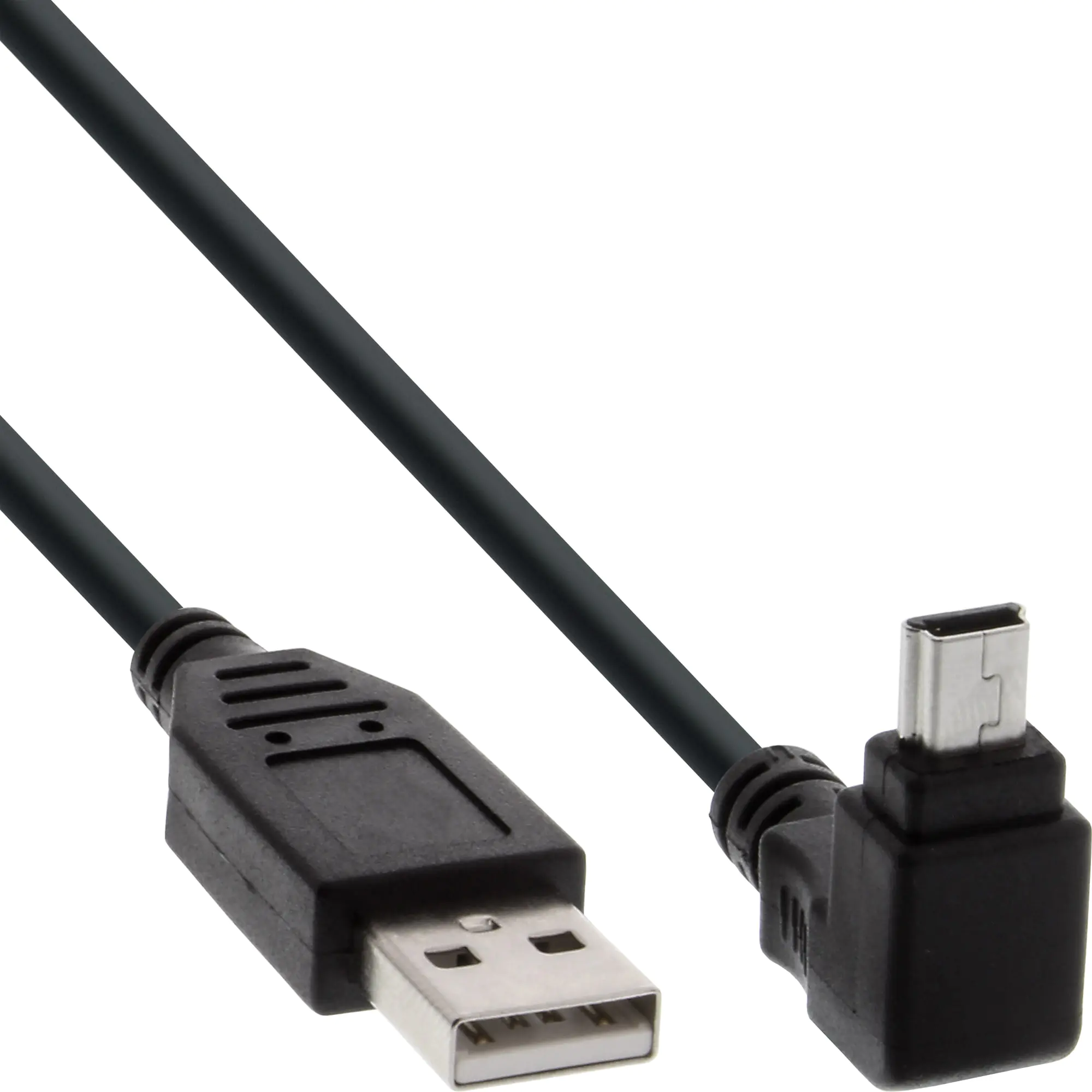 InLine - USB-Kabel - USB (M) gerade bis Mini-USB, Typ B (M) gewinkelt - USB 2.0 - 3 m - Schwarz InLine - USB-Kabel - USB (M) gerade bis Mini-USB, Typ B (M) gewinkelt - USB 2.0 - 3 m - Schwarz