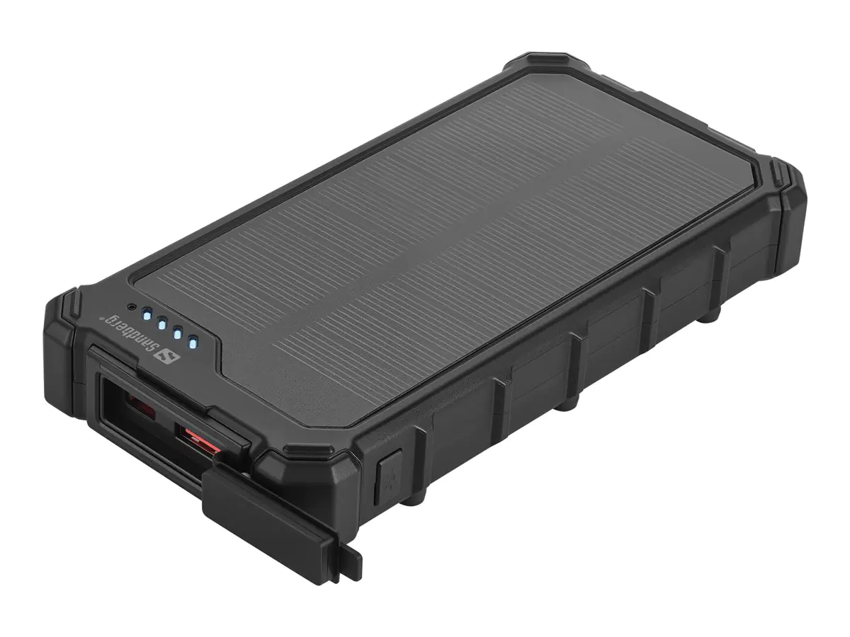 SANDBERG Active - Solar-Powerbank - 10000 mAh - 37 Wh - 22.5 Watt - 3 A - PD/PPS - 2 Ausgabeanschlussstellen (USB, USB-C) 421-23