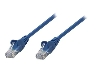 Intellinet Network Patch Cable, Cat5e, 3m, Blue, CCA, U/UTP, PVC, RJ45, Gold Plated Contacts, Snagless, Booted, Lifetime Warranty, Polybag - Patch-Kabel - RJ-45 (M) zu RJ-45 (M) - 3 m - UTP - CAT 5e - geformt, ohne Haken - Blau