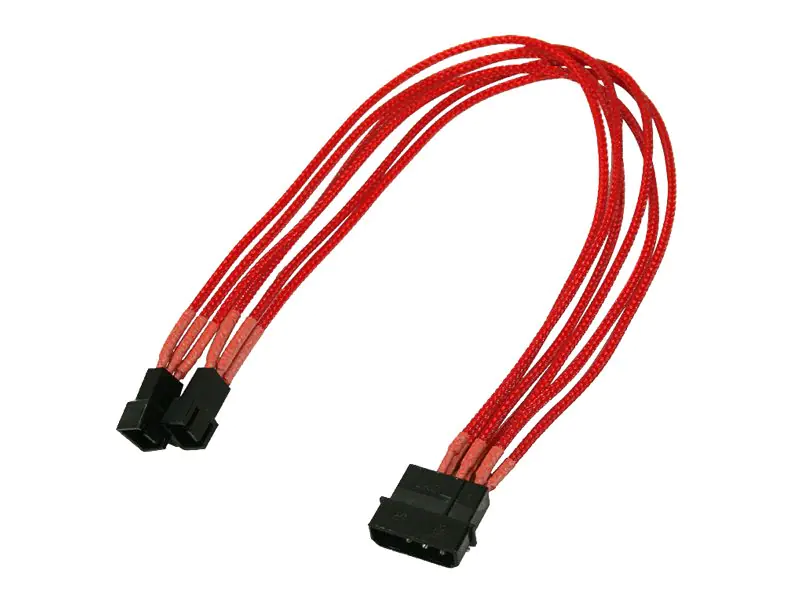 Nanoxia - Netzteil für Lüfter - 3 PIN Internal Power (M) zu interne Stromversorgung 4-polig, (nur für Lüfter) (M) - 30 cm - Rot