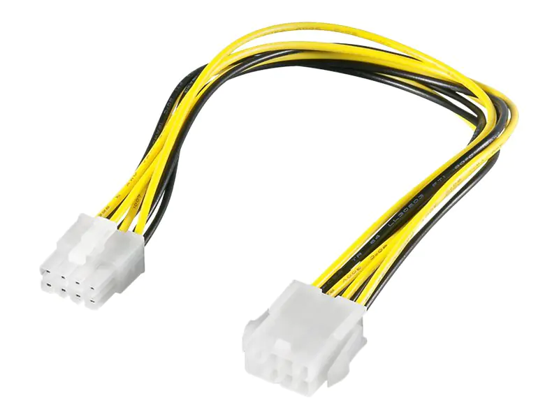 goobay CAK S-12 - Spannungsversorgungs-Verlängerungskabel - interne Stromversorgung, 8-polig (M) zu interne Stromversorgung, 8-polig (W) - 28 cm