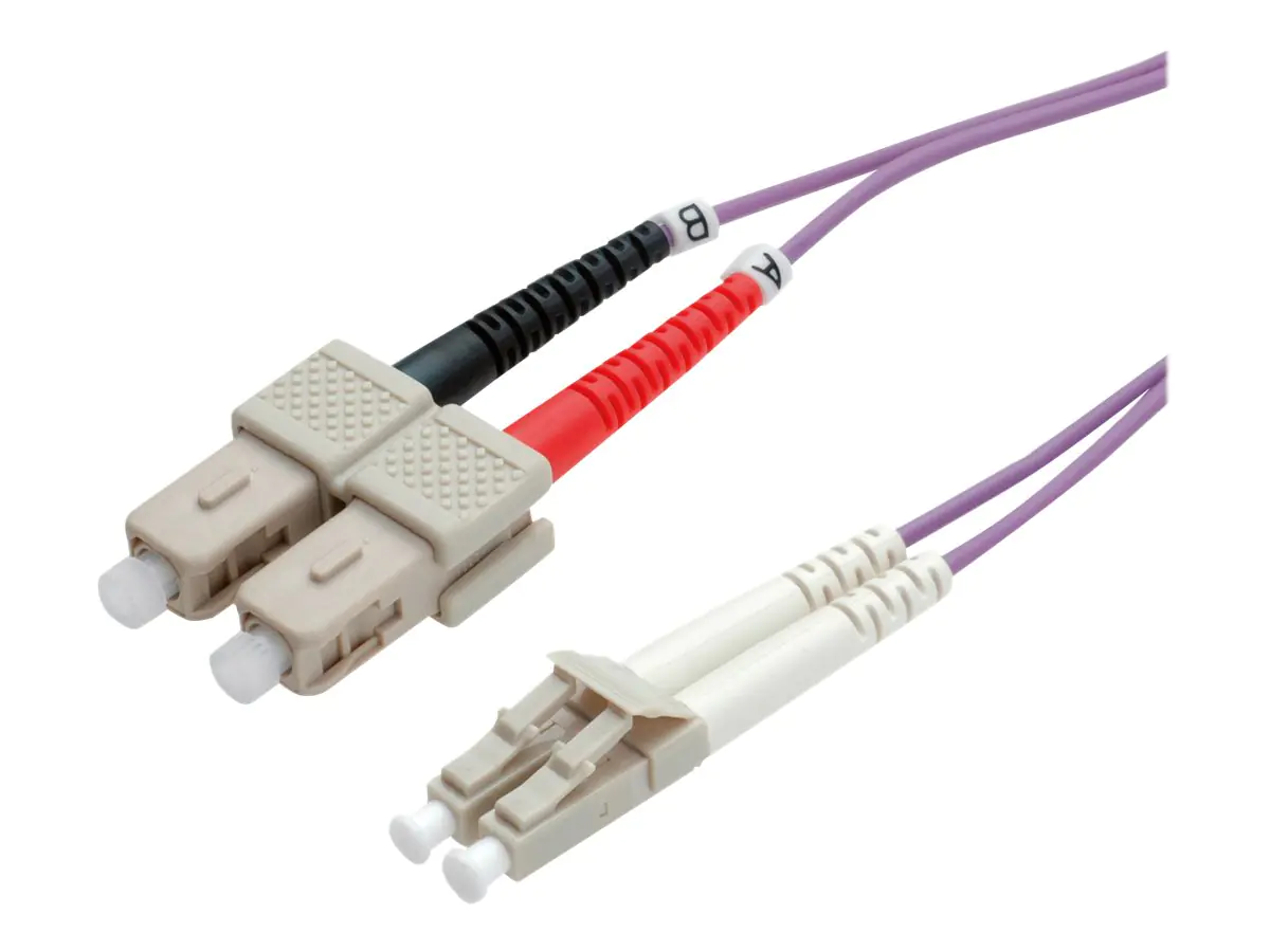 Roline - Patch-Kabel - LC Multi-Mode (M) zu SC multi-mode (M) - 10 m - Glasfaser - Duplex - 50/125 Mikrometer - OM4 - violett