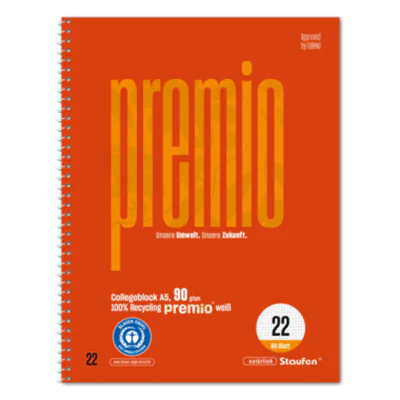 Staufen Premio Collegeblock kariert DIN A5 - Bürokleinmaterial 040834022