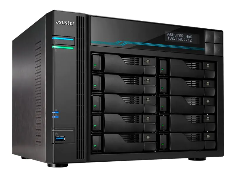 ASUSTOR Lockerstor 10 AS6510T - NAS-Server - 10 Schächte - SATA 6Gb/s - RAID RAID 0, 1, 5, 6, 10, JBOD - RAM 8 GB - 2.5 Gigabit Ethernet / 10 Gigabit Ethernet - iSCSI Support
