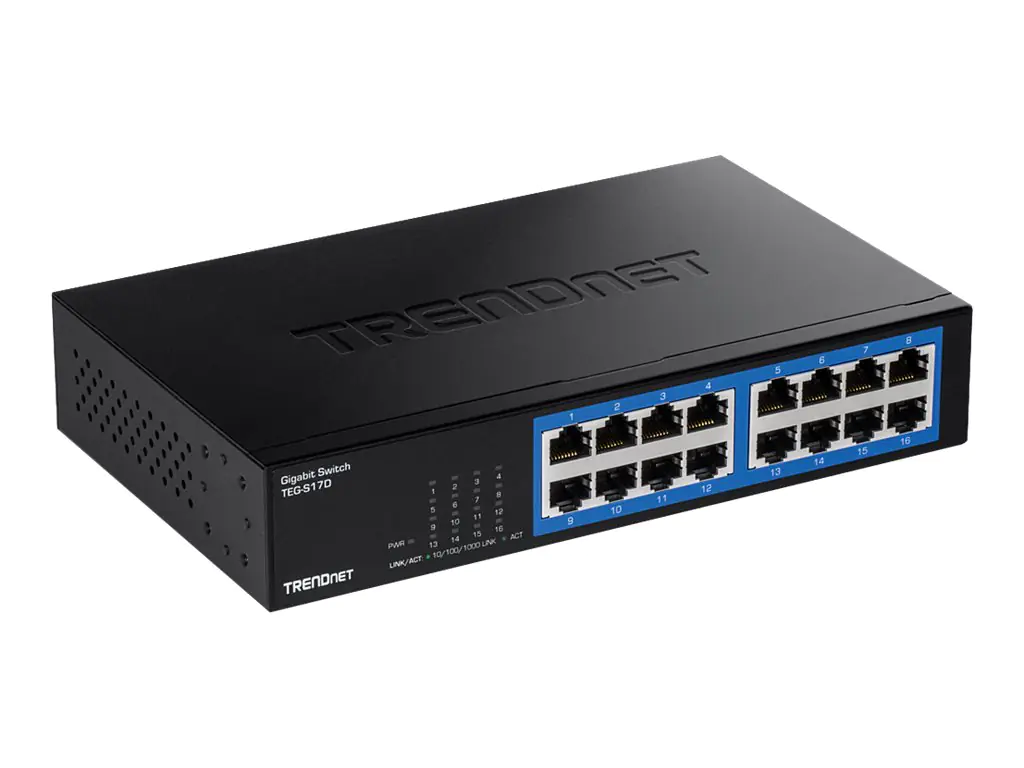 TRENDnet TEG S17D - Switch - 16 x 10/100/1000 - an Rack montierbar - TAA-konform