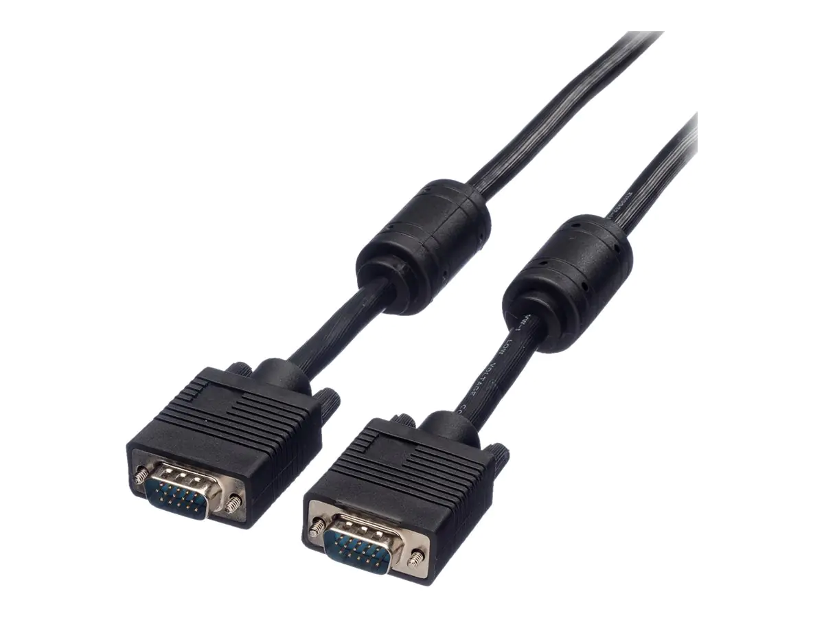 Roline High Quality - VGA-Kabel - HD-15 (VGA) (M) zu HD-15 (VGA) (M) - 10 m - Daumenschrauben - Schwarz