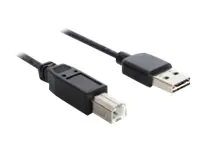 Delock Easy - USB-Kabel - USB (M) umkehrbar bis USB Typ B (M) - USB 2.0 - 50 cm - Schwarz