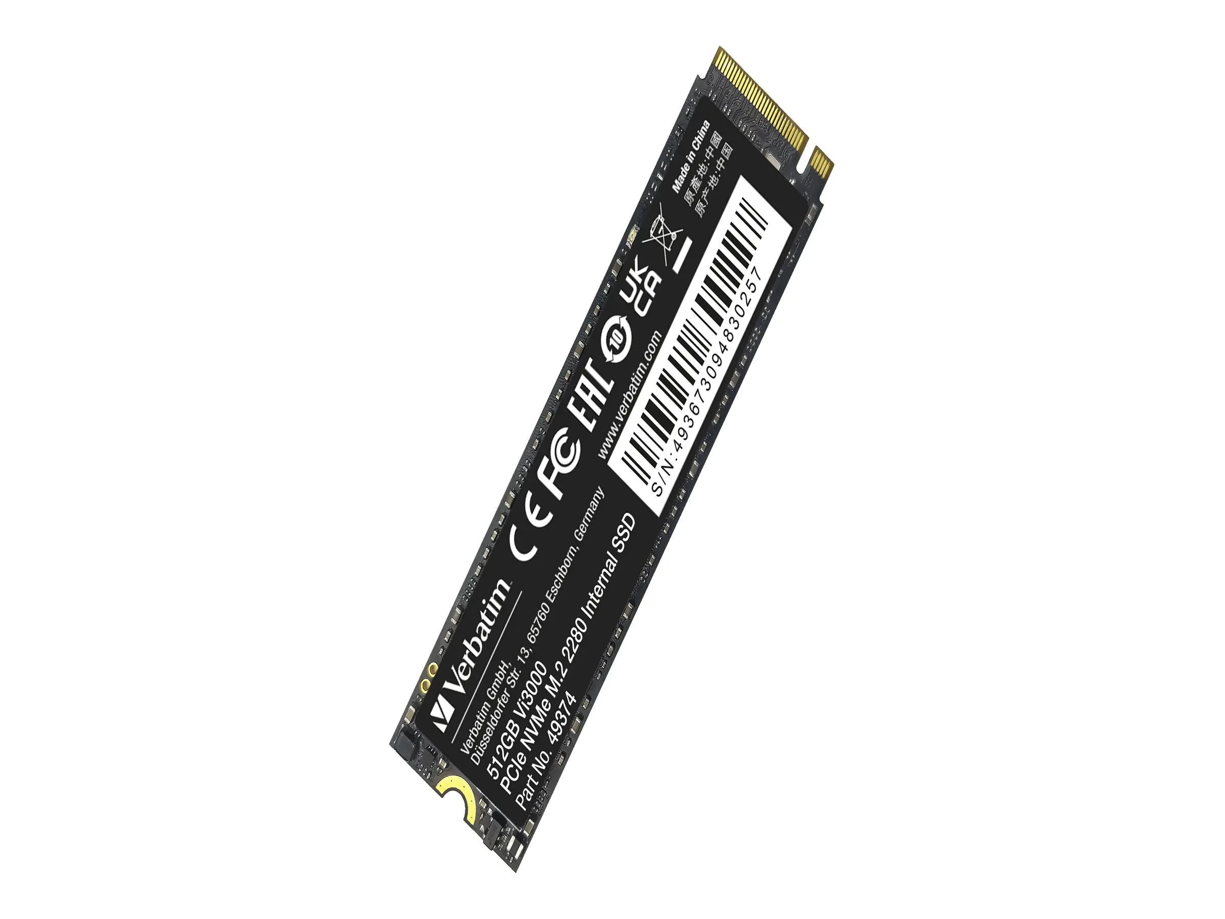 Verbatim Vi3000 - SSD - High Endurance - 512 GB - intern - M.2 2280 - PCIe 3.0 x4 (NVMe)