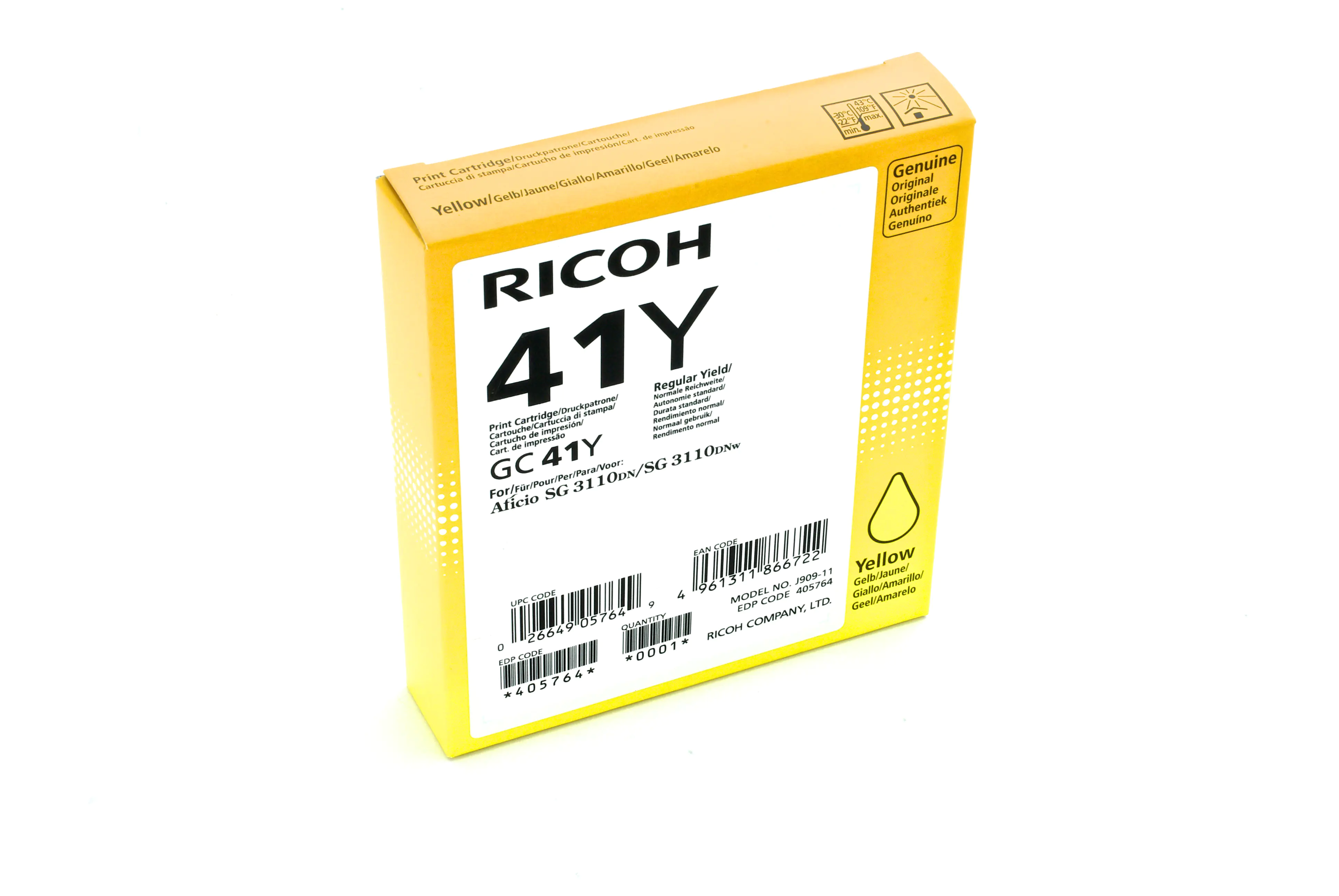 Ricoh - Gelb - Original - Tintenpatrone - für Ricoh Aficio SG 3100, Aficio SG 3110, Aficio SG 7100, SG 3110, SG 3120 Ricoh - Gelb - Original - Tintenpatrone - für Ricoh Aficio SG 3100, Aficio SG 3110, Aficio SG 7100, SG 3110, SG 3120