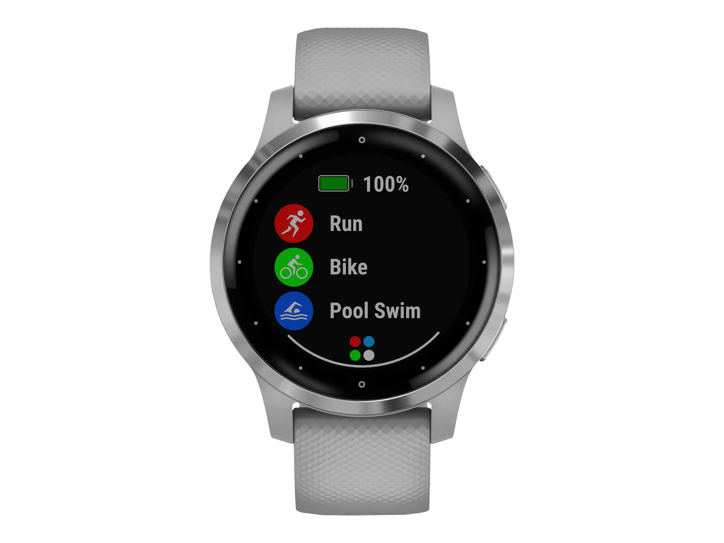 Garmin vívoactive 4S - 40 mm - Powder Gray - Sportuhr mit Band - Silikon - Powder Gray - Handgelenkgröße: 110-175 mm - Anzeige 2.8 cm (1.1") - Bluetooth, Wi-Fi, NFC, ANT+ - 40 g