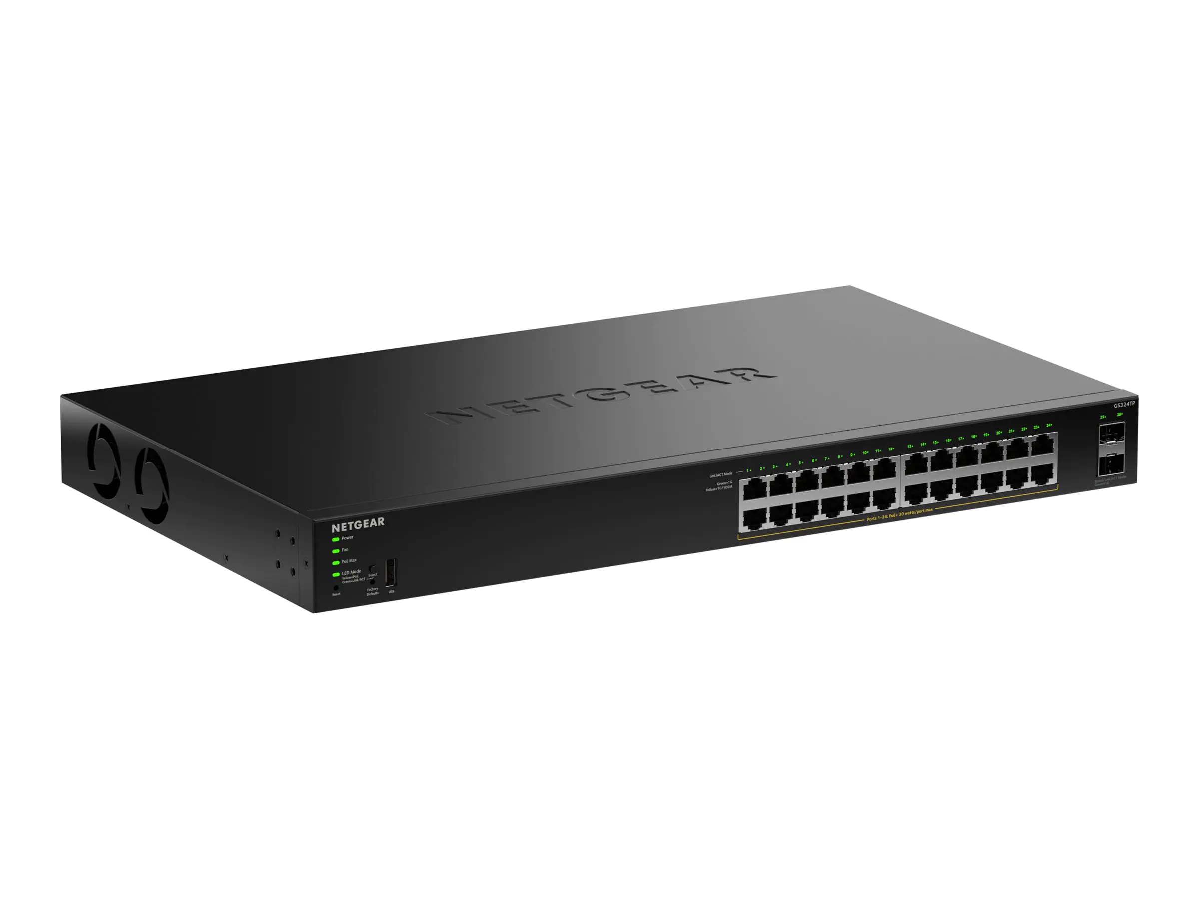 Netgear GS324TPv2 - Switch - 2+/L3 Lite - Smart - 24 x 10/100/1000 (PoE+) GS324TP-200EUS