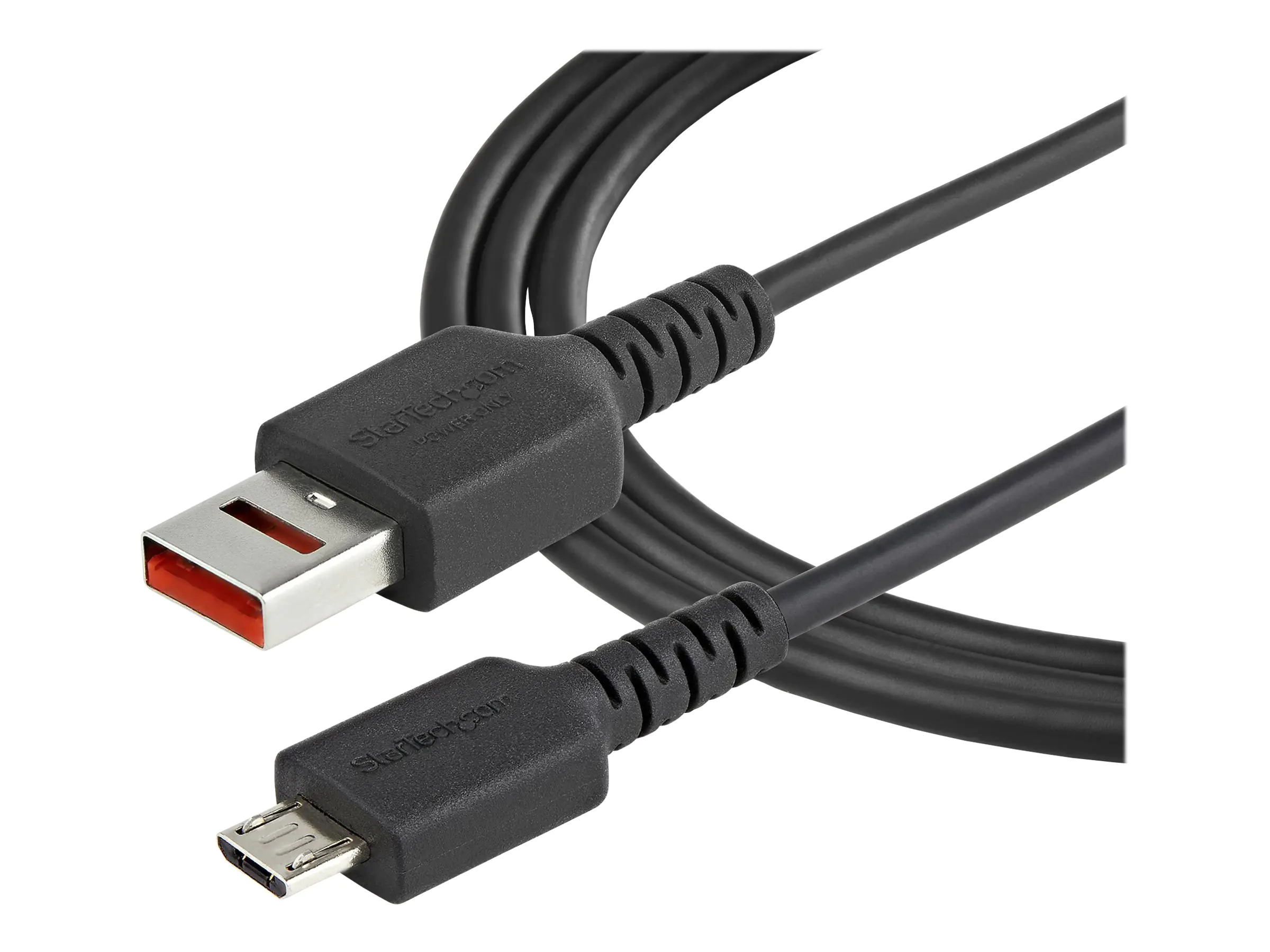 StarTech 3ft (1m) Secure Charging Cable, USB-A to Micro USB Data Blocker Charge-Only Cable, Power-Only Charger Cable for Phone/Tablet, Data Blocking USB Protector Adapter Cable, TPE - 5V at 2.4A (12W max) (USBSCHAU1M) - USB-Kabel - USB (nur Strom) (M) zu