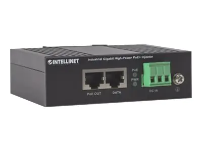 Intellinet Gigabit High-Power PoE+ Industrie-Injektor, 1 x 30 Watt-Port, IEEE 802.3at/af Power over Ethernet (PoE+/PoE) 561365