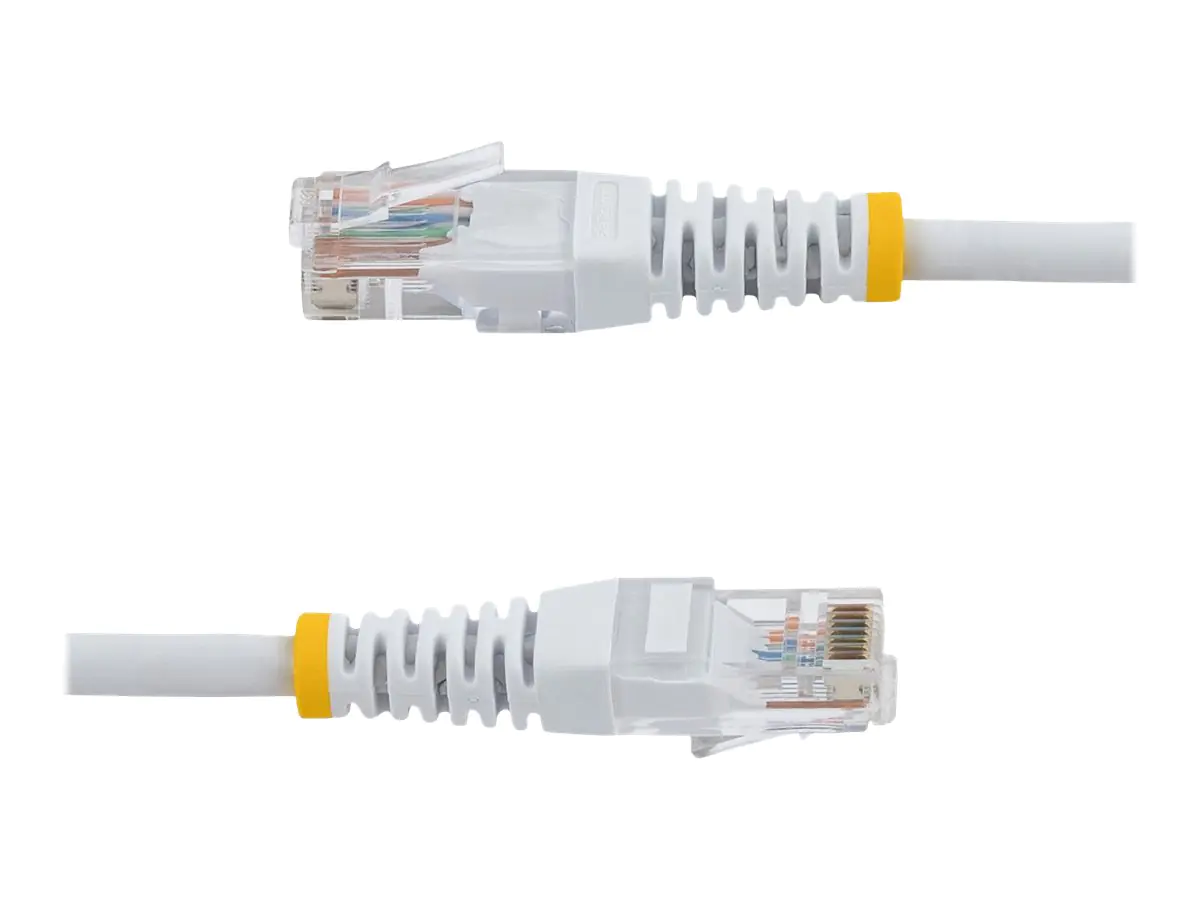StarTech 15m Cat5e RJ45 UTP Patchkabel - Cat 5e Netzwerkkabel - Weiß - Patch-Kabel - RJ-45 (M) zu RJ-45 (M) - 15 m - UTP - CAT 5e - geformt - weiß