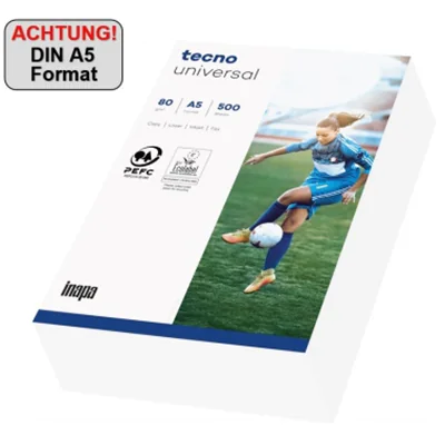 inapa tecno Kopierpapier Universal 2100011541 A5 500 Bl./Pack. inapa tecno Kopierpapier Universal 2100011541 A5 500 Bl./Pack.