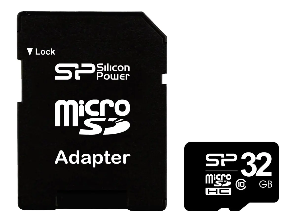 SILICON POWER - Flash-Speicherkarte (microSDHC/SD-Adapter inbegriffen) - 32 GB - Class 10 - microSDHC