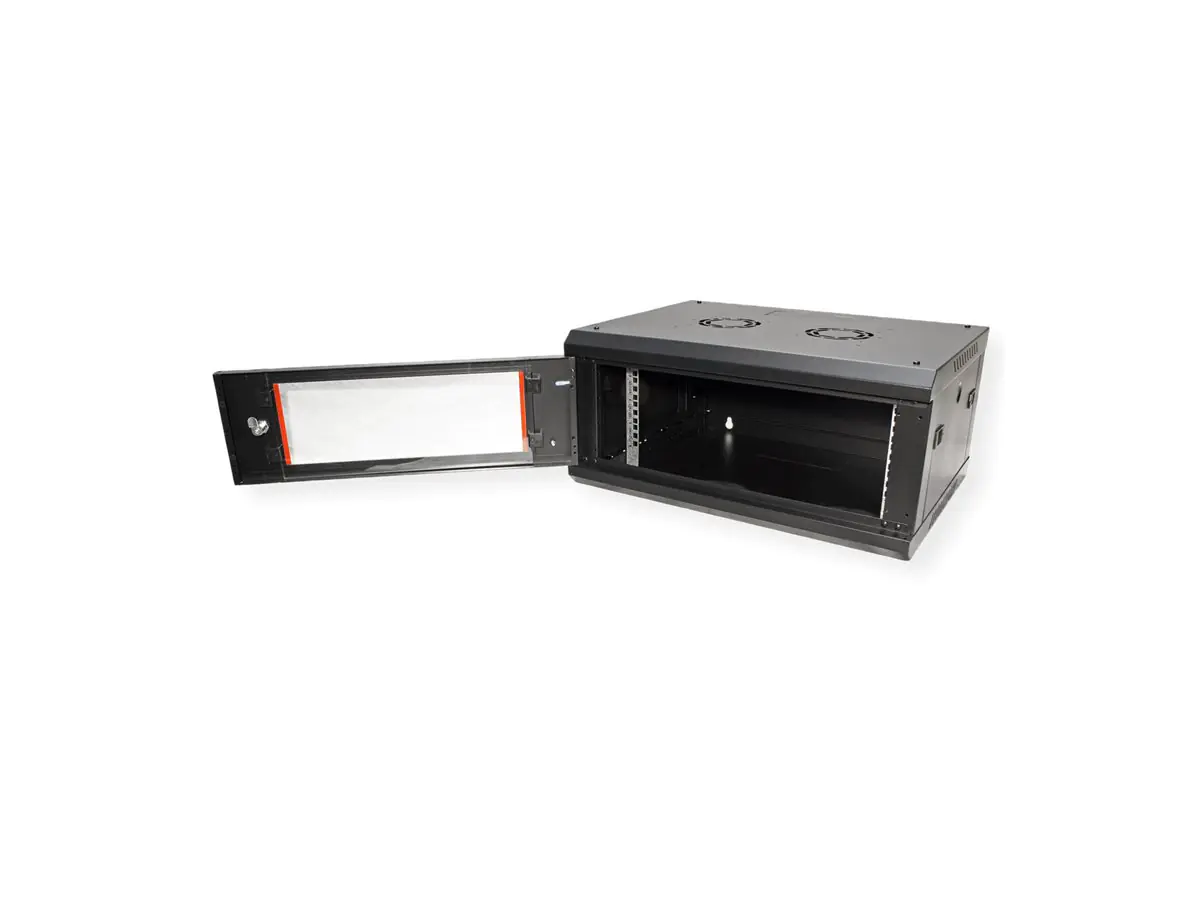 Roline Basic Plus - Gehäuse Netzwerkschrank - 600x450 BxT - geeignet für Wandmontage - Jet Black, RAL 9005 - 4U - 48.3 cm (19")