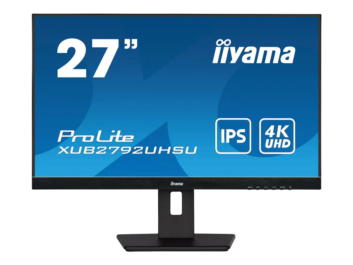 Iiyama ProLite XUB2792UHSU-B5 - LED-Monitor - 68.6 cm (27") - 3840 x 2160 4K @ 60 Hz - IPS - 350 cd/m² - 1000:1 - 4 ms - HDMI, DisplayPort - Lautsprecher - Matte, Schwarz