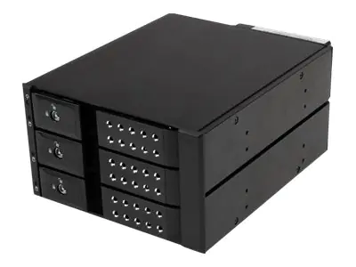 StarTech 3-fach 3,5 trägerloser SATA Festplatten Aluminium Wechselrahmen Backplane - 3 Bay 3,5 Zoll (8,9cm) Mobiles HDD Speicher Rack - Mobiles Speicher-Rack - 2.5" (6.4 cm) - Schwarz - für P/N: 25SAT35HDD, PEXMSATA3422, PEXMSATA343