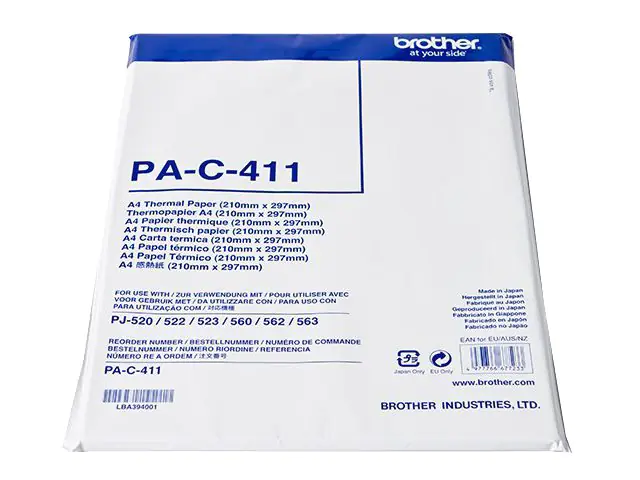 Brother PAC411 Thermopapier A4 (210 x 297 mm) 100 Blatt Brother PAC411 Thermopapier A4 (210 x 297 mm) 100 Blatt