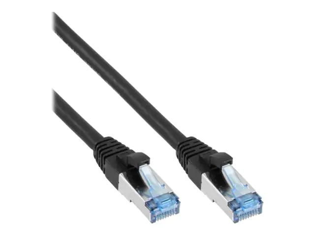 InLine - Patch-Kabel - RJ-45 (M) zu RJ-45 (M) - 50 cm - SFTP, PiMF - CAT 6a - geschirmt, halogenfrei, ohne Haken - Schwarz