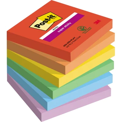 Post-it Haftnotiz 654-6SS-PLAY 76x76mm 90Blatt 6St. Post-it Haftnotiz 654-6SS-PLAY 76x76mm 90Blatt 6St.