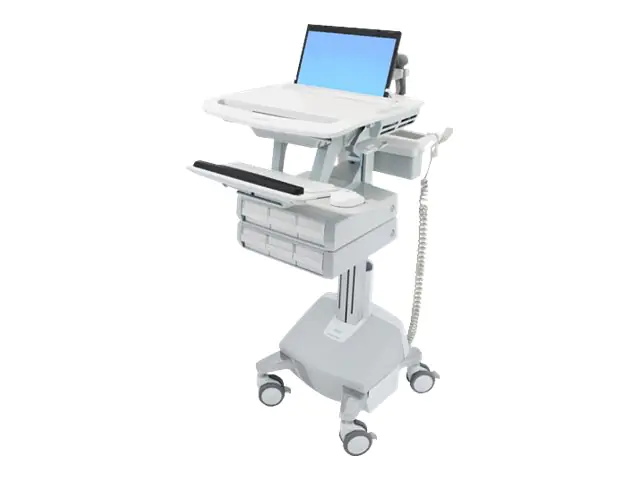 Ergotron Wagen - offene Architektur - für Notebook/Tastatur/Maus - medizinisch - Aluminium, verzinker Stahl, hochwertiger Kunststoff - Grau, weiß, Polished Aluminum - Bildschirmgröße: bis zu 43,9 cm (17,3" Breitbild) SV44-1162-2