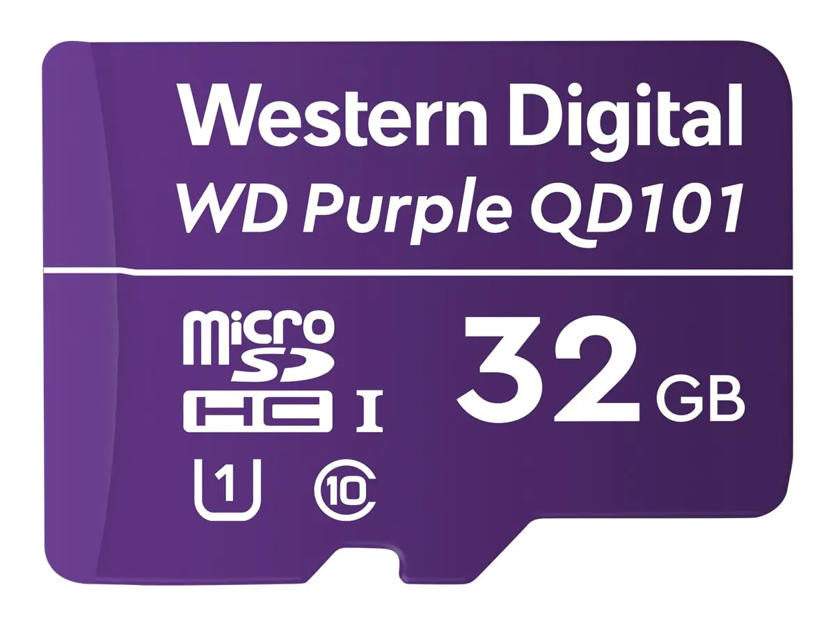 WD Purple SC QD101 WDD032G1P0C - Flash-Speicherkarte - 32 GB - UHS-I U1 / Class10 - microSDHC - lila