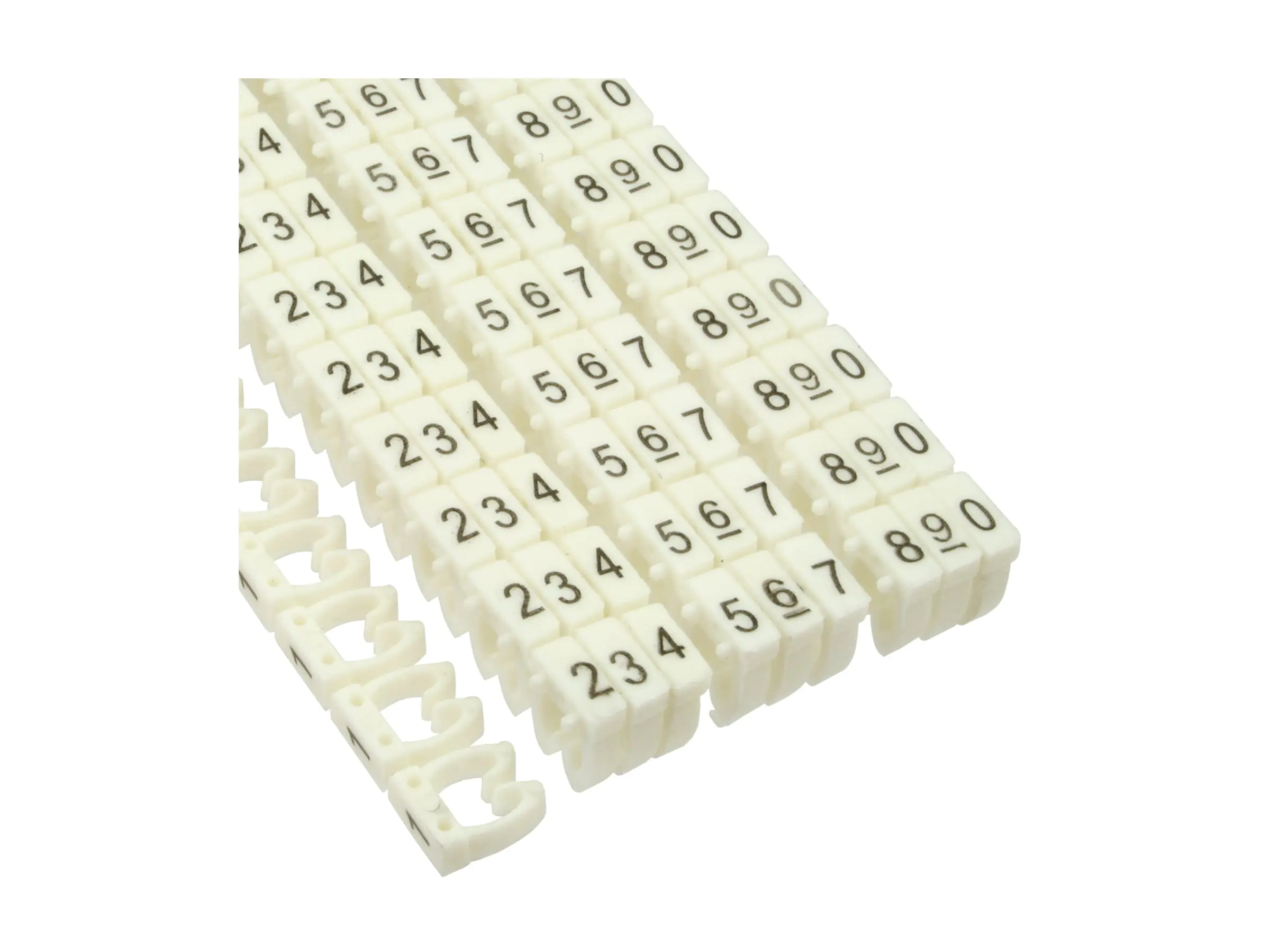 InLine 100er Pack Kabelmarkierer 6mm - Nr.0-9 - weiß