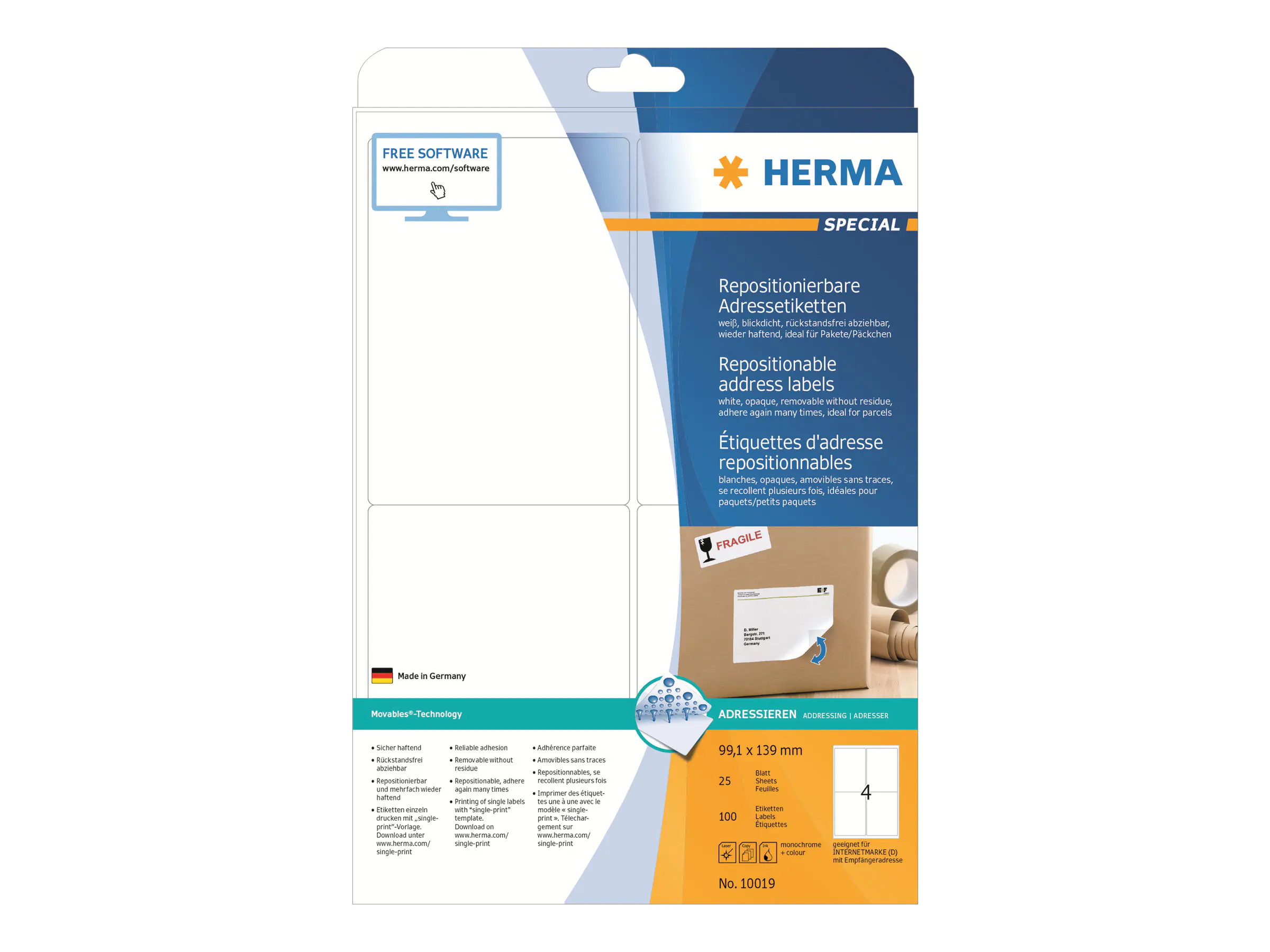 HERMA Special - Papier - matt - selbstklebend, neu positionierbar 10019