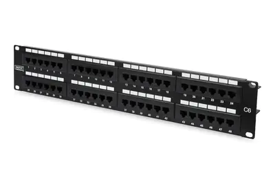 DIGITUS - Patch Panel - CAT 6 - UTP - RJ-45 X 48 - Grau, RAL 7035 - 2U - 48.3 cm (19")