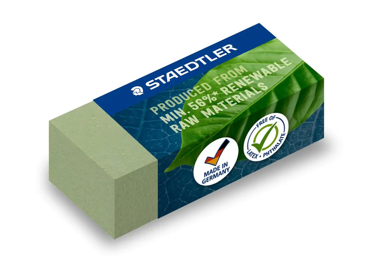 STAEDTLER® Radierer Bleistifte, Buntstifte 1,9 x 1,3 x 4,3 cm (B x H x L) Pflanzenmehl oliv