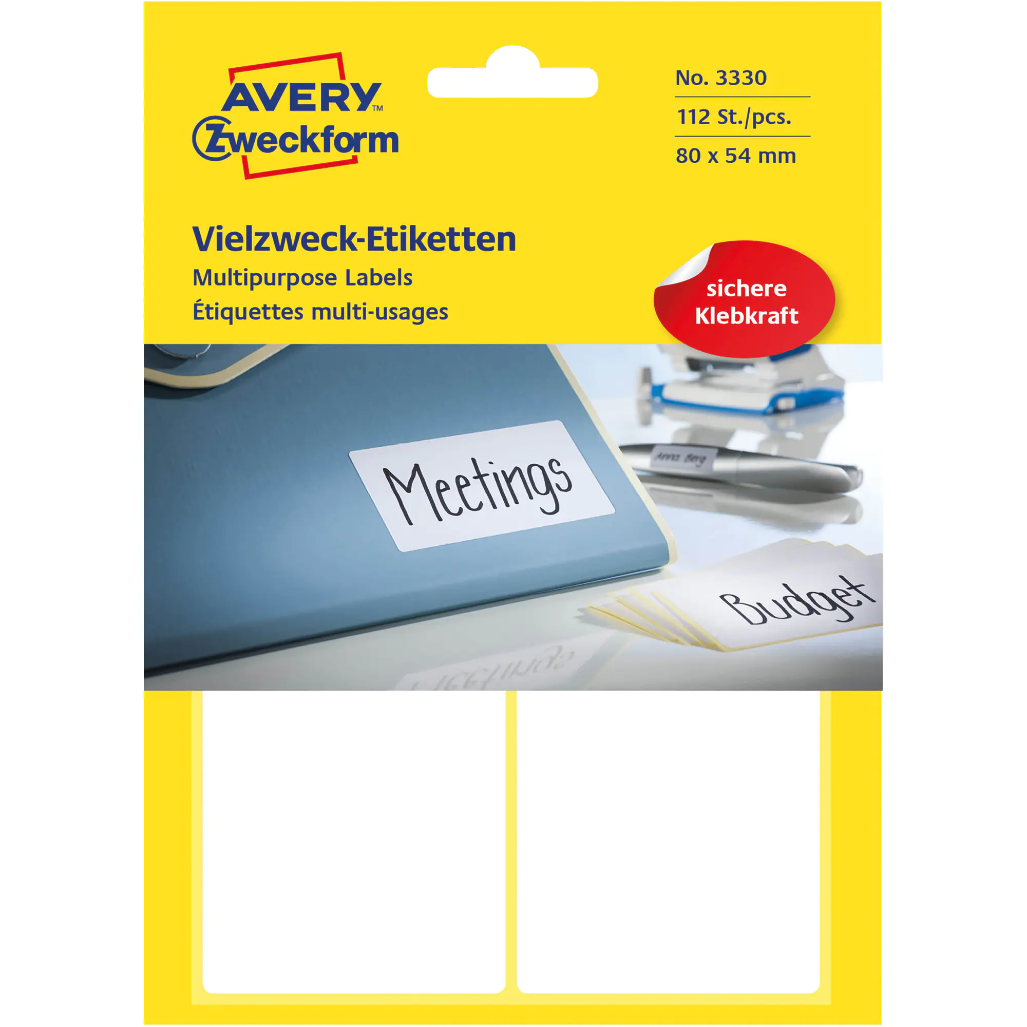 ZWF Etikett 03330 weiß 112St 83x54mm ZWF Etikett 03330 weiß 112St 83x54mm