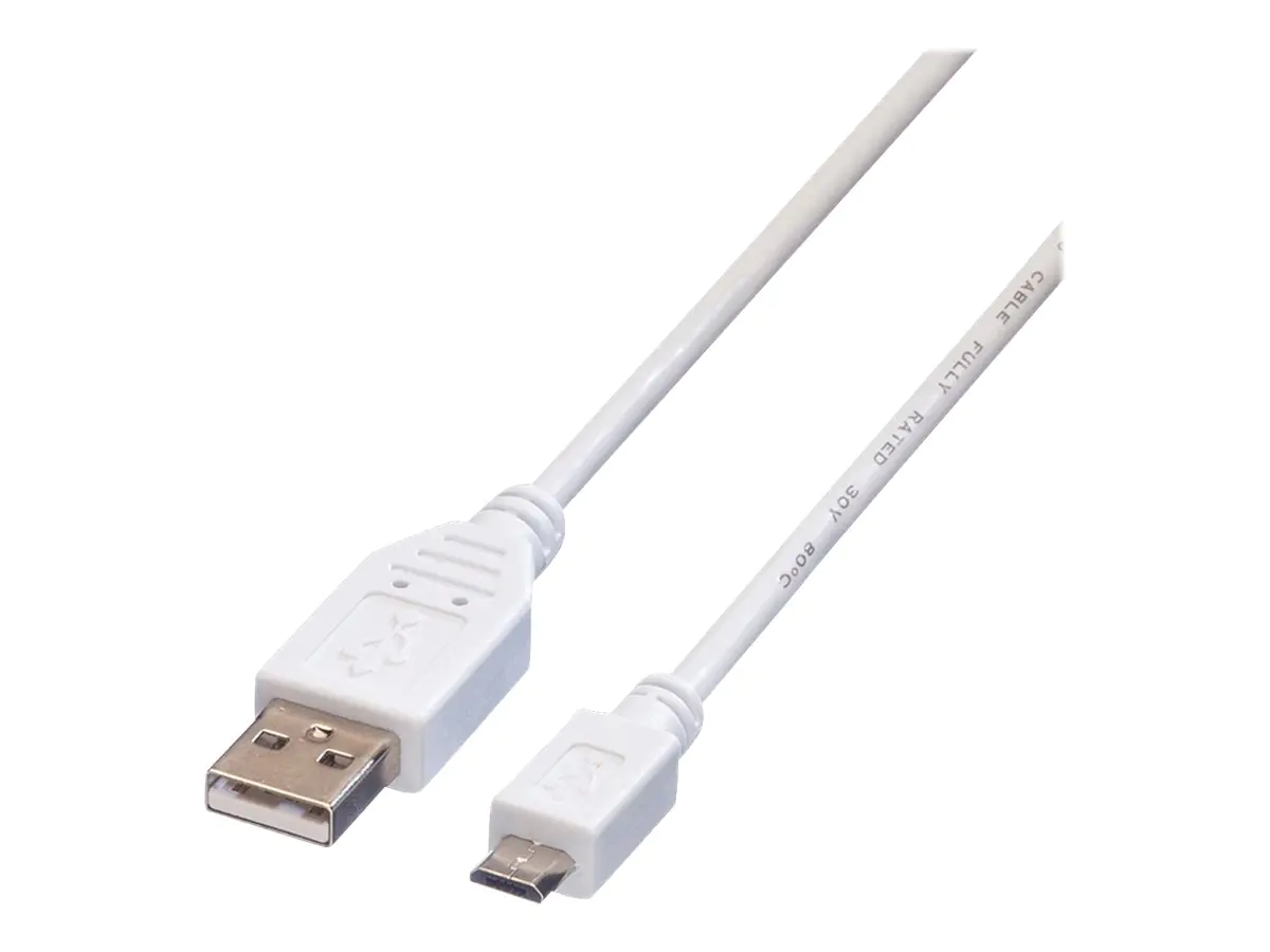 VALUE - USB-Kabel - USB (M) zu Micro-USB Typ B (M) - USB 2.0 - 15 cm - weiß VALUE - USB-Kabel - USB (M) zu Micro-USB Typ B (M) - USB 2.0 - 15 cm - weiß
