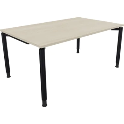 Schreibtisch Vierfuß Rundrohr B1600xT1000xH680-820 an/Akazie hell