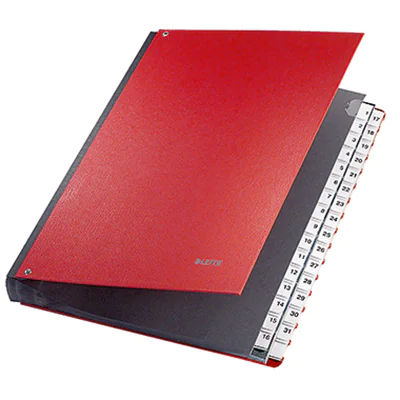 Leitz Pultordner 59310025 DIN A4 1-31 32Fächer Graupappe rot Leitz Pultordner 59310025 DIN A4 1-31 32Fächer Graupappe rot