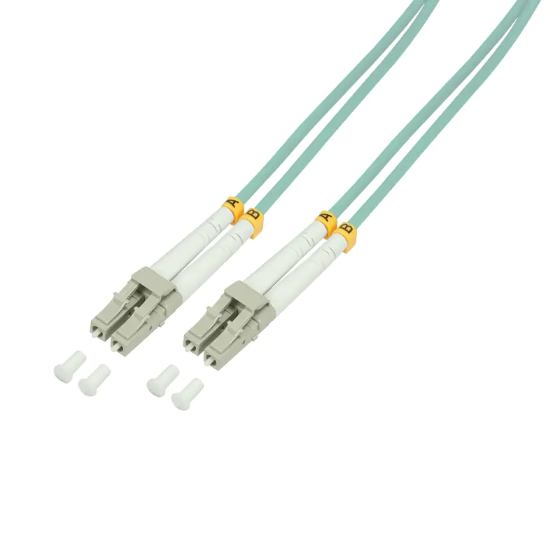 LogiLink - Patch-Kabel - LC Multi-Mode (M) zu LC Multi-Mode (M) - 2 m - Glasfaser - Duplex - 50/125 Mikrometer - OM3 - halogenfrei - Aquamarin