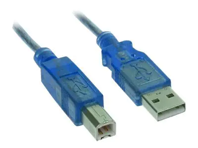 InLine - USB-Kabel - USB (M) zu USB Typ B (M) - 3 m - durchsichtig blau