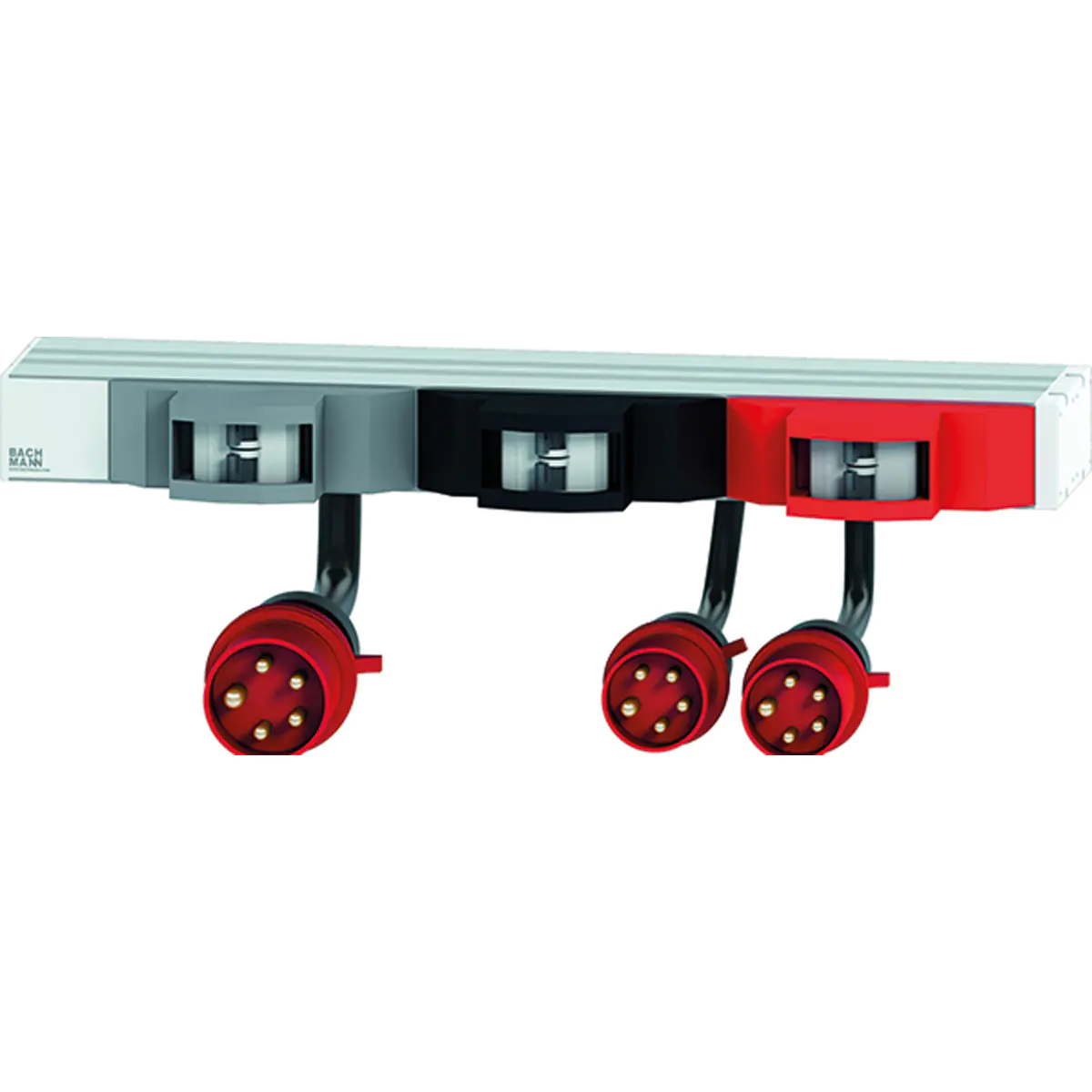 Bachmann 19" 1HE FuseBox 6 x LS C16A Strom 32A CEE - Rack-Zubehör
