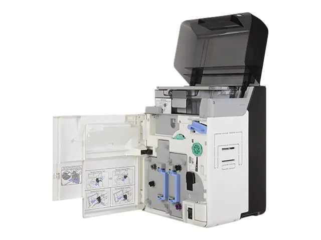 Evolis Avansia - Plastikkartendrucker - Farbe - Duplex - Thermosublimations-Rückübertragung - CR-80 Card (85.6 x 54 mm) - 600 dpi bis zu 144 Karten/Stunde (Farbe) - Kapazität: 250 Karten - USB 2.0, LAN - Schwarz