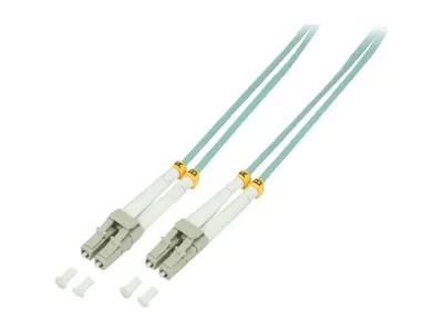 LogiLink - Patch-Kabel - LC Multi-Mode (M) zu LC Multi-Mode (M) - 1 m - Glasfaser - Duplex - 50/125 Mikrometer - OM3 - halogenfrei - Aquamarin
