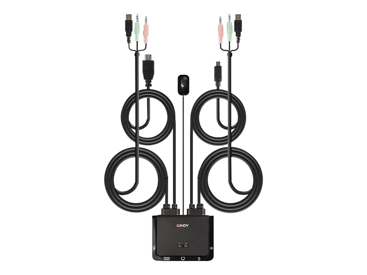 Lindy 2 Port HDMI 18G, USB Type C, USB 2.0 & 42347