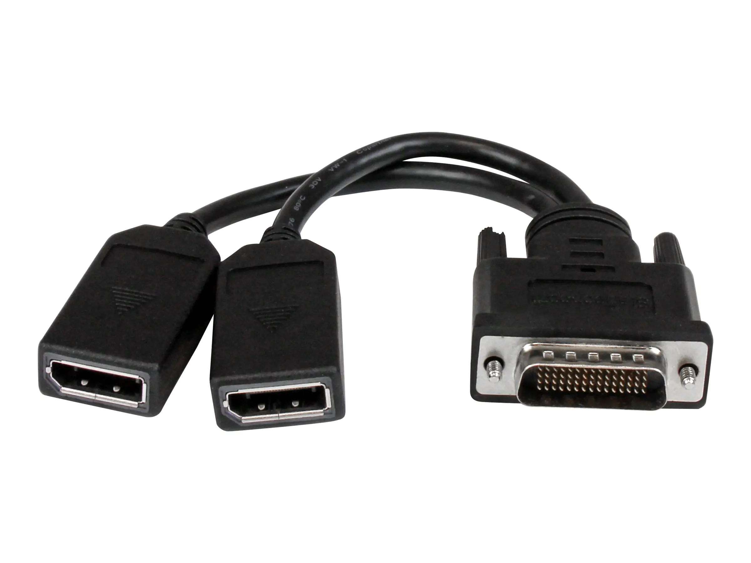 StarTech DMS-59 to DisplayPort - 8in - DMS 59 to 2x DP - Y Cable - DMS-59 Adapter - DisplayPort Splitter Cable - LFH Cable (DMSDPDP1) - Display-Splitter - DisplayPort (W) zu DMS-59 (M) - 20.3 cm - geformt, Daumenschrauben - Schwarz