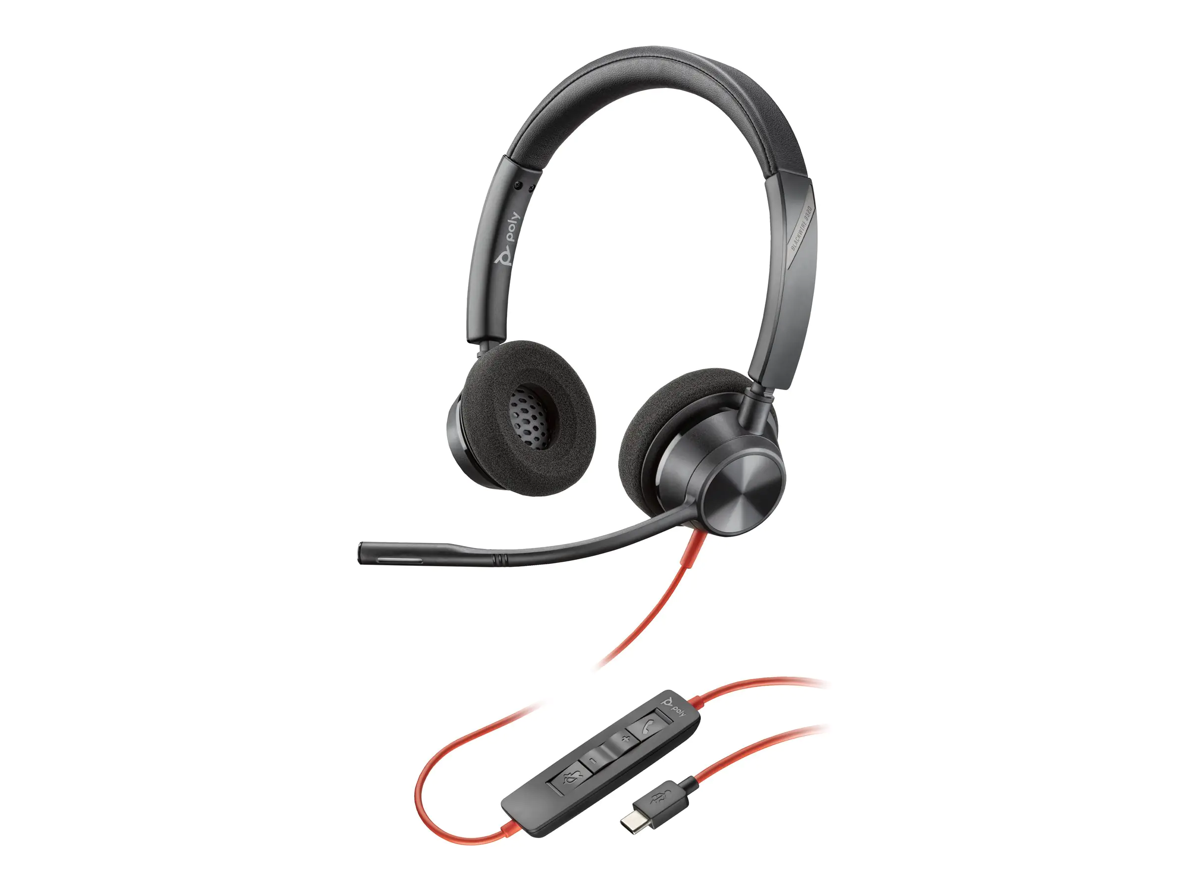 Poly Blackwire 3320 - Blackwire 3300 series - Headset - On-Ear - kabelgebunden - USB-C - Schwarz - UC-zertifiziert Poly Blackwire 3320 - Blackwire 3300 series - Headset - On-Ear - kabelgebunden - USB-C - Schwarz - UC-zertifiziert