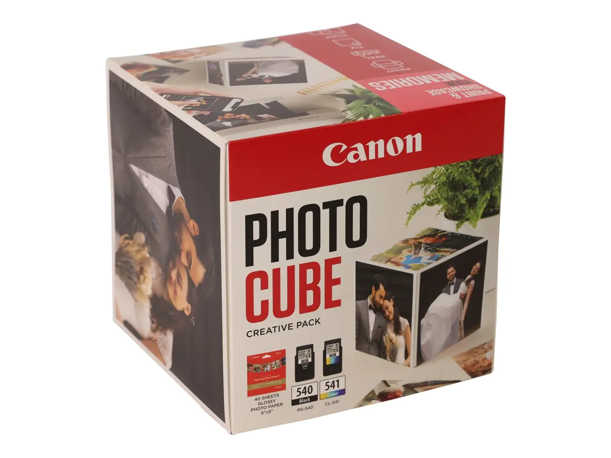 Canon Photo Cube Creative Pack - Glänzend - 2er-Pack - Schwarz, Farbe (Cyan, Magenta, Gelb) - original - Tintenpatrone / Papierkit - für PIXMA TS5150, TS5151
