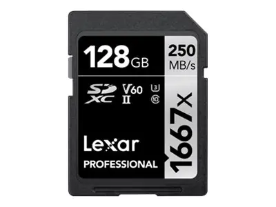 Lexar Professional - Flash-Speicherkarte - 128 GB - Video Class V60 / UHS-II U3 / Class10 - 1667x - SDXC UHS-II