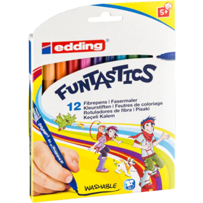 edding Fasermaler 15 FUNTASTICS 1mm farbig sortiert auswaschbar 12 St./Pack. edding Fasermaler 15 FUNTASTICS 1mm farbig sortiert auswaschbar 12 St./Pack.