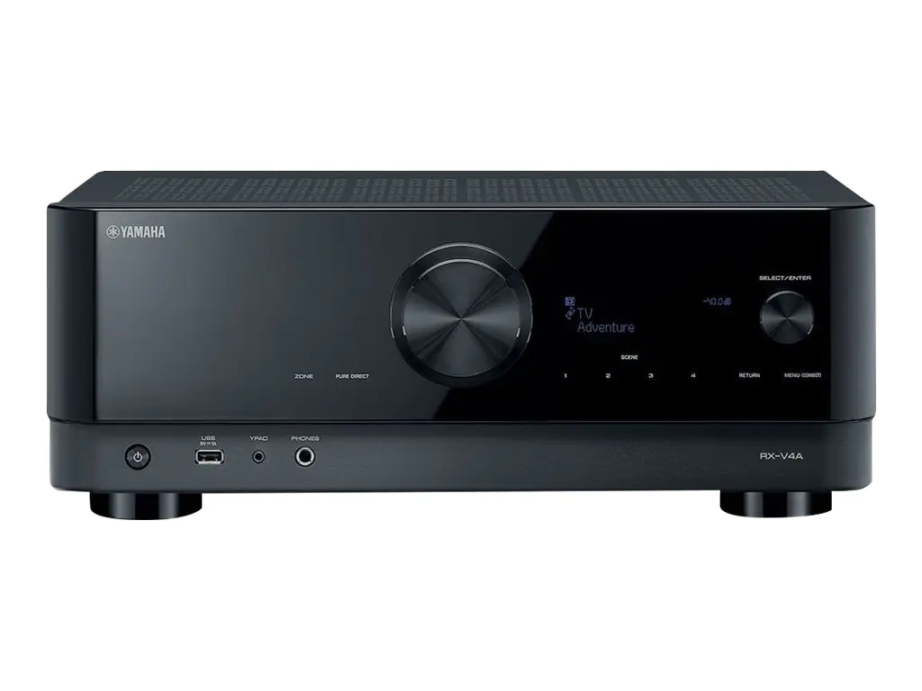 Yamaha RX-V4A - AV-Netzwerk-Receiver - 8K - 60 BpS - HDR - 5.2-Kanal - 5 x 80 Watt - Schwarz