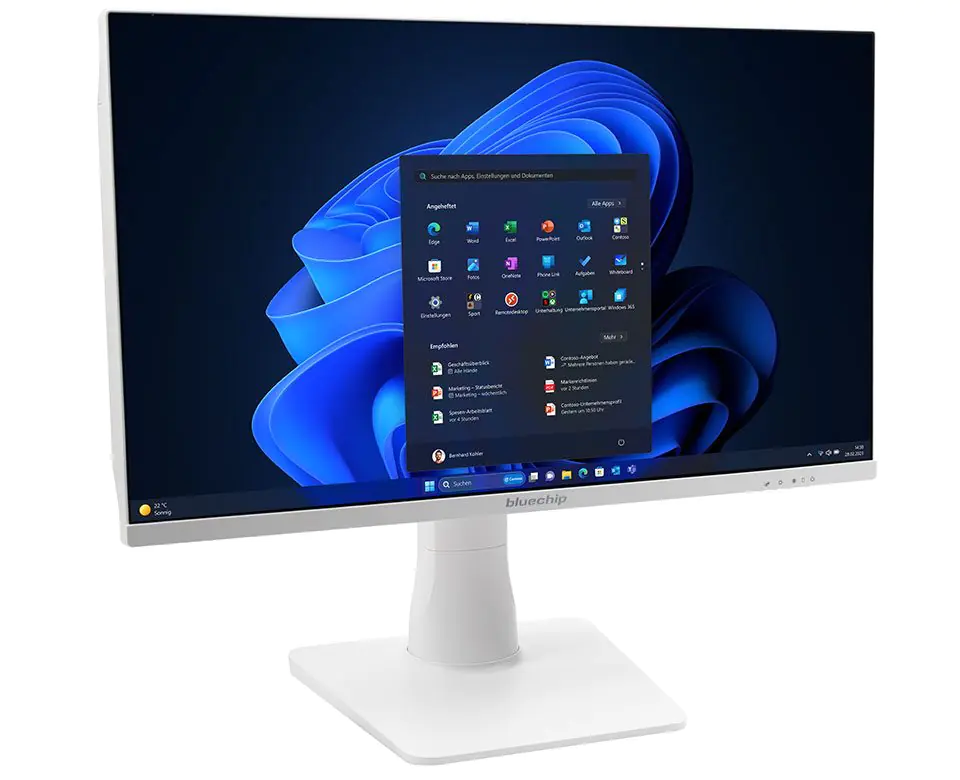 bluechip BUSINESSline AIO23500 *white* Intel® Core™ i5 Prozessor 14400 / bis zu 4.70 GHz, Windows 11 Pro, 23,8\" LED IPS, 16 GB DDR5, 500 GB NVMe SSD, Intel® Wi-Fi 6, Bluetooth 5.2, RJ45 (1 Gb/s), Intel® UHD Grafik, built-to-order 556601